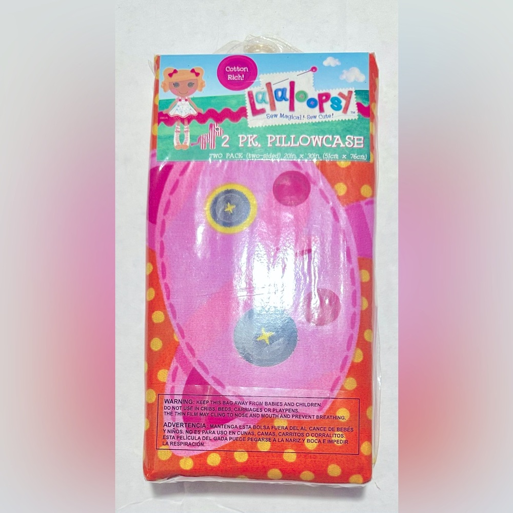 Lalaloopsy Pack of 2 Pillowcases; Brand New; Never Opened